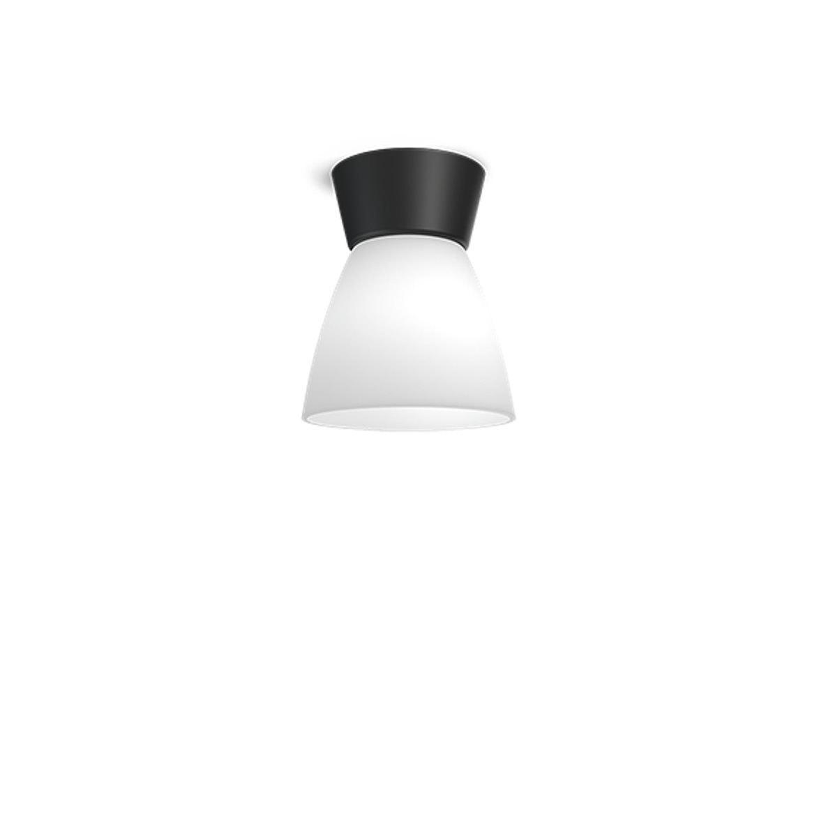 Bizzo plafond D165 mattsvart/opalglas E27