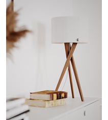 Vega bordlampa H55cm ek/vit