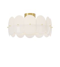 Omlott plafond Ø53cm mässing/vit