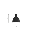 Toldbod 120 taklampa, svart 12cm