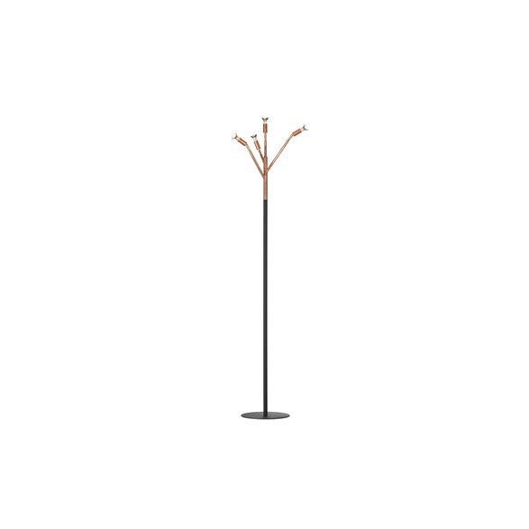 Kvist 4 golvlampa, råkoppar/svart 190cm