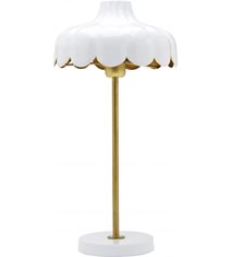 Wells bordslampa, vit/guld 50cm