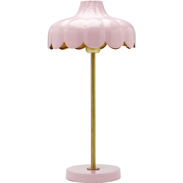 Wells bordslampa, rosa/guld 50cm