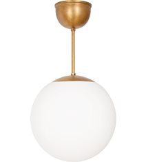 Glob taklampa fast höjd, råmässing/opalglas 30cm