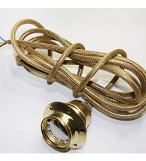 Upphäng E27 jordad, mässing/guld 3m