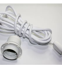 Upphäng E27 ojordad, vit 3m (komplett)