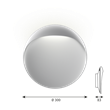 Flindt LED vägglampa, aluminium 30cm
