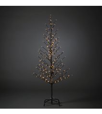 Svart träd 240 LED amber, steady/firefly 150cm