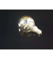 Glödlampa klot E14, 40W toppförspeglad silver