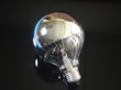 Glödlampa glob E27, 60W toppförspeglad silver
