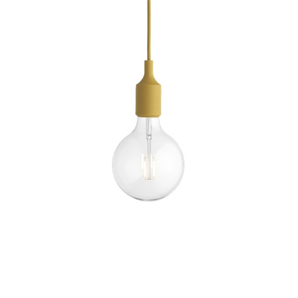 E27 Pendel LED takupphäng, senapsgul