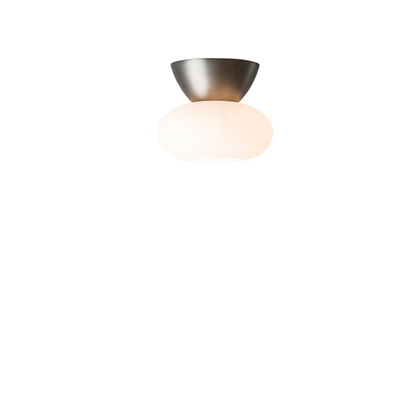 Opus plafond LED, oxidgrå/opalglas 15cm