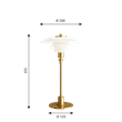 PH 2/1 bordslampa, mässing/opal 35,5cm