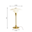 PH 3-2 bordslampa, mässing/opal 47,2cm