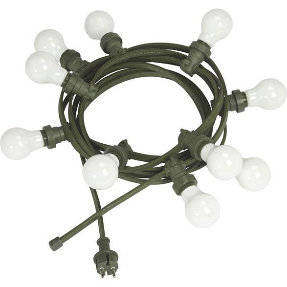 Bright light string 10 m. ljuskällor, grön/opal 7m