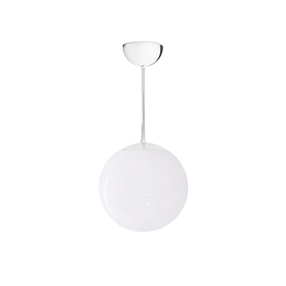 Glob taklampa fast höjd, krom/blankt opalglas 20cm