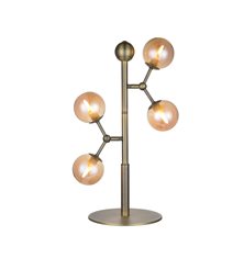 Atom bordslampa, amber/antik mässing