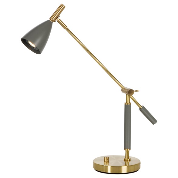 Frank 2.0 bordslampa LED, varmgrå/mässing 46cm