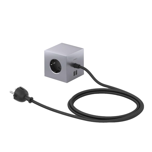 Square 1 USB/magnet grenuttag, Aluminium