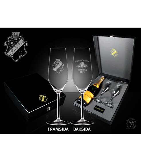 STUDENTGLAS CHAMPAGNE + PLATS F FLASKA - 25