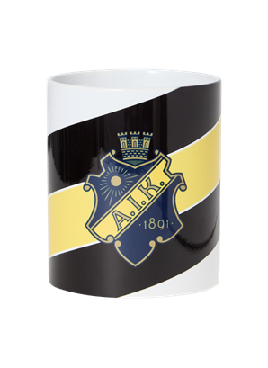 MUGG VIT - RANDIG SV/GUL SKÖLD