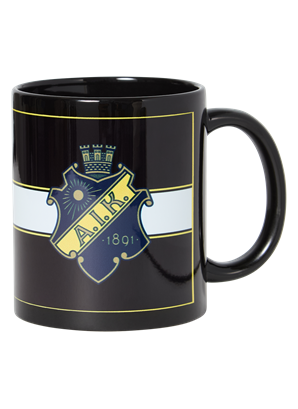 MUGG SVART - VIT RAND SKÖLD