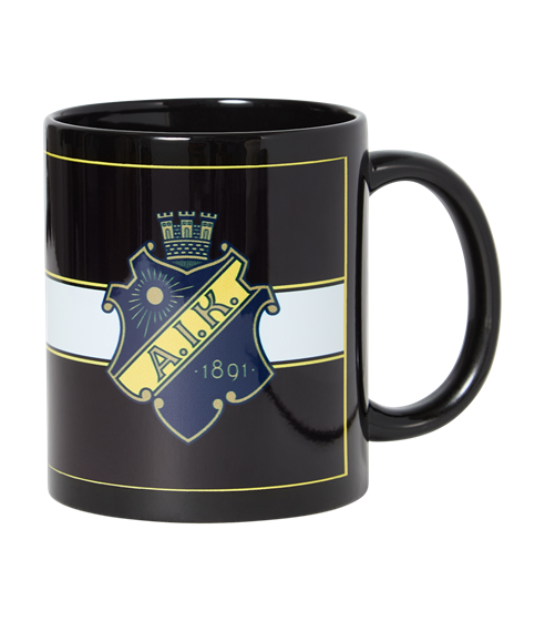 MUGG SVART - VIT RAND SKÖLD