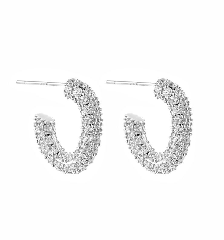 Monaco Pavé Hoops 13mm