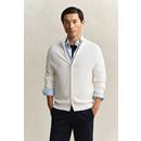 COTTON TEXTURE ZIPPED CARDIGAN