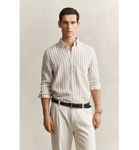 GANT REG LINEN VISCOSE STRIPE SHIRT
