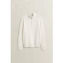 WOOL BLEND CABLE KNIT HALF ZIP