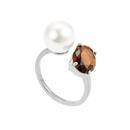 Pearl and Brown Stone Ring