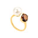 Pearl and Brown Stone Ring