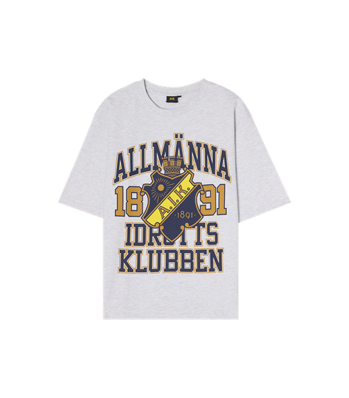 T-SHIRT GRÅ SKÖLD OVERSIZED - UNISEX