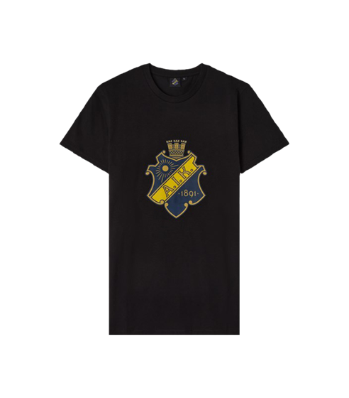 T-SHIRT SVART SKÖLD STOR - BARN