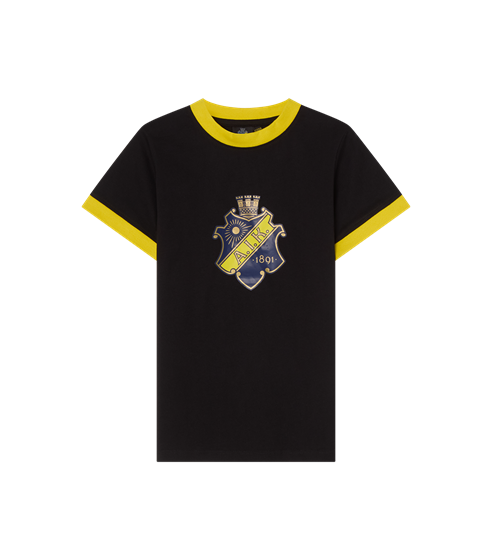 T-SHIRT SV SKÖLD GULA DETALJER - BARN