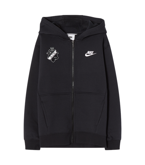 NIKE ZIPHOOD SVART/VIT SKÖLD - JUNIOR