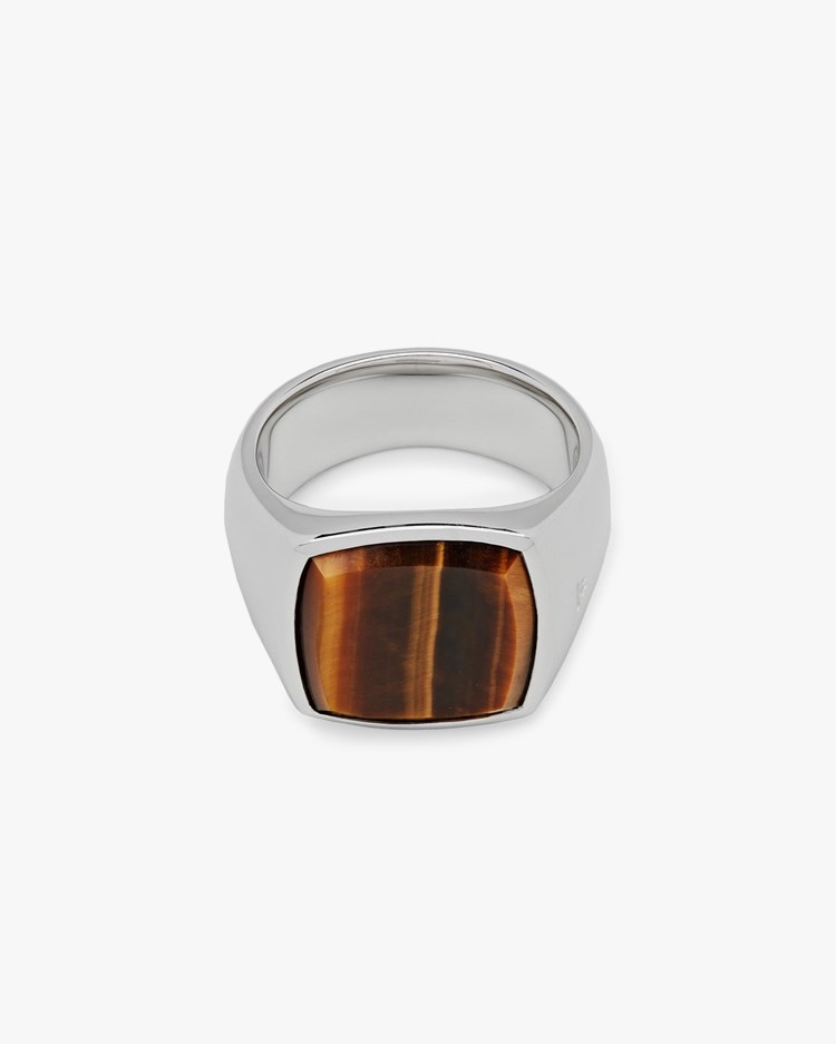 専用Tom wood cushion ring tiger eye size58 Tom Wood Silver Sterling Silver Cushion Tiger Eye Ring