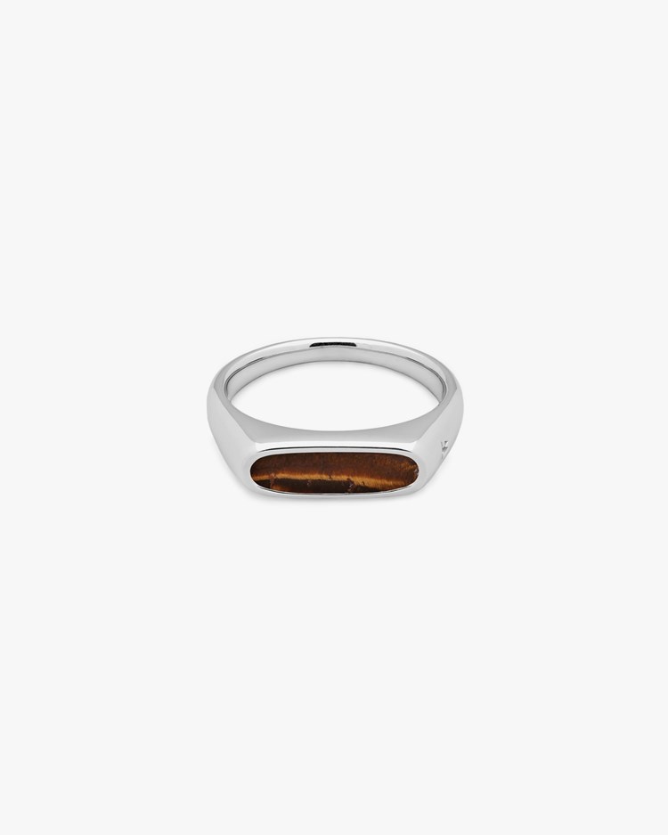 Tom Wood Mario Ring Tiger Eye Silver