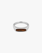 Tom Wood Mario Ring Tiger Eye Silver