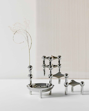 Stoff Nagel Nagel Candle Holder Set Of 3 Chrome