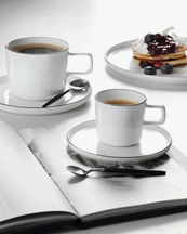 Asa Selection Coffee Cup With Saucer Black Rim White