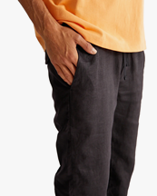 Woodbird Eik Linen Pant Black