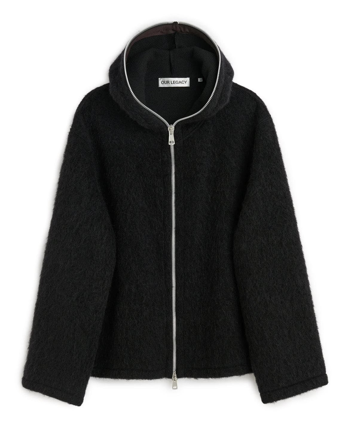 トップス OUR LEGACY Full Zip Hood Black 48 Our Legacy Full Zip Hood Black Hairy Wool - Vallgatan 12