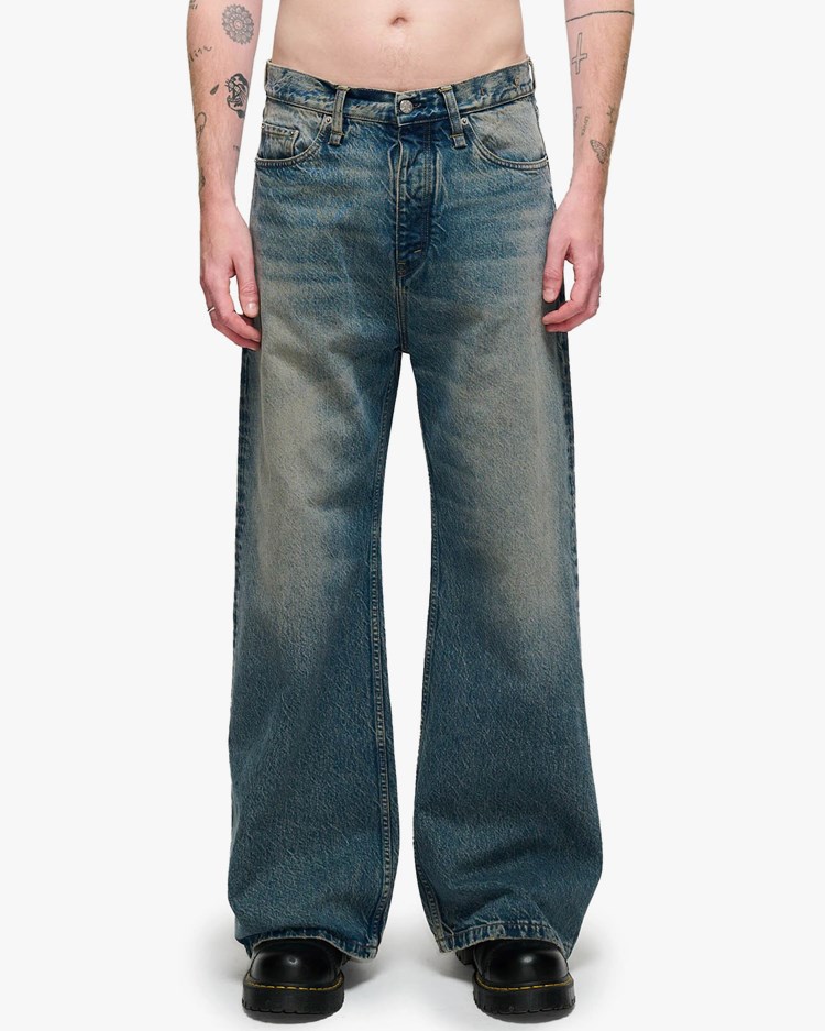 HOPE Skid Wide Leg Jeans Mid Blue Dirty - Vallgatan 12