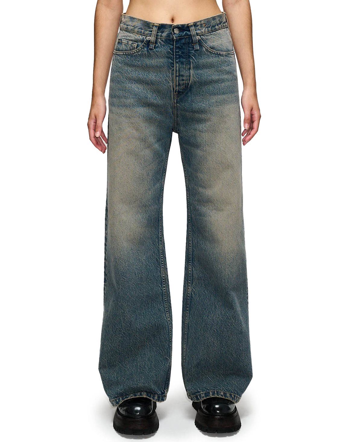 パンツ 25SS HOPE SKID JEANS / MID BLUE DIRTY HOPE Skid Wide Leg Jeans Mid Blue Dirty - Vallgatan 12