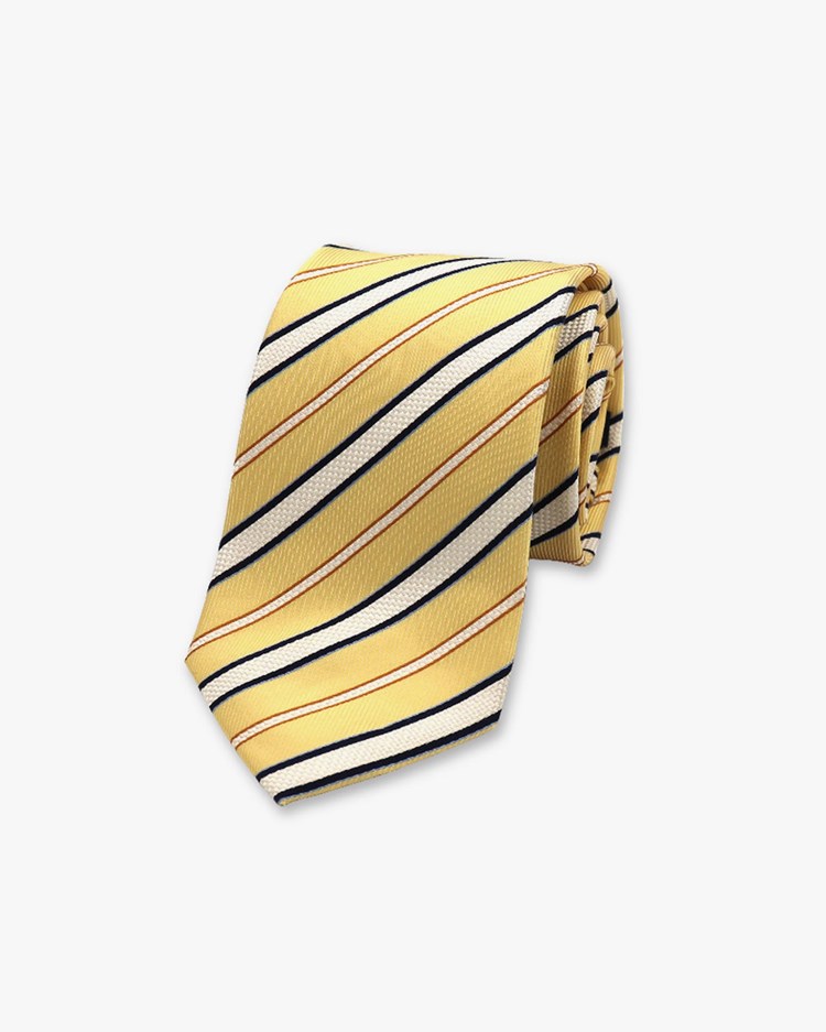 Stripe Silk Tie Dusty Yellow