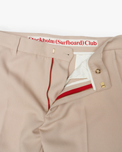 Stockholm Surfboard Club Sune Tailored Bootcut Trousers Beige
