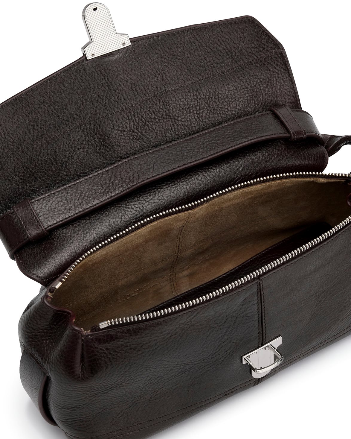 LEMAIRE Small Gear Bag Glossy Vegetable Leather Espresso