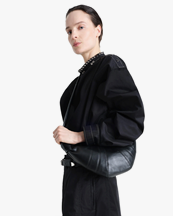 LEMAIRE Small Croissant Bag Nappa Leather Black
